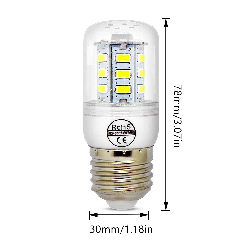 E27 5W White LED Light Bulb Lamp, Low Power Consumption, AC 110-120v, Cool White 6500K, E26 LED Corn Bulb, 40 Watts Replacement, Pack of 8 Units