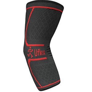 UFlex Elbow Compression Sleeve for Women & Men- Brace for Injury Recovery, Tendonitis, Bursitis, Weightlifting, Golf, Tennis, Basketball- Single Wrap