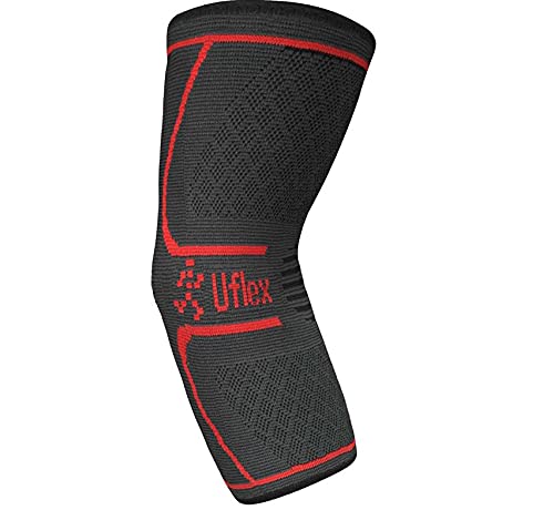 UFlex Elbow Compression Sleeve for Women & Men- Brace for Injury Recovery, Tendonitis, Bursitis, Weightlifting, Golf, Tennis, Basketball- Single Wrap