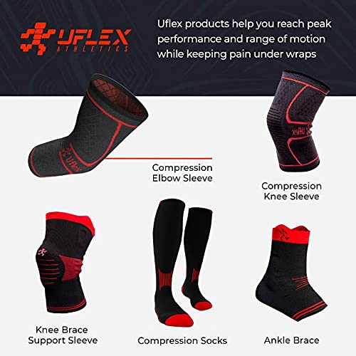 UFlex Elbow Compression Sleeve for Women & Men- Brace for Injury Recovery, Tendonitis, Bursitis, Weightlifting, Golf, Tennis, Basketball- Single Wrap