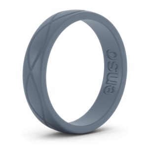 enso rings women’s infinity silicone wedding ring – hypoallergenic wedding band for ladies – comfortable band for active lifestyle – 4.5mm wide, 1.5mm thick (slate, 9)