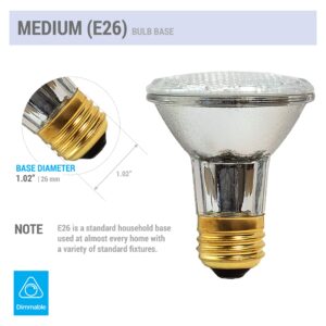 KOR (Pack Of 12) 39PAR20/FL 120V - 39 Watt High Output (50W Replacement) PAR20 Flood - 120 Volt Halogen Light Bulbs