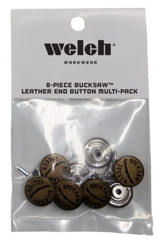 Welch Suspender Buttons Metal Rivet for Jeans, Pants, Button-end Suspenders - Button Tack Replacement and Repair - Bronze, 1 Pack of 8 Logger Buttons