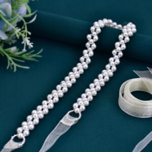 azaleas Women's Pearls Bridal Bridesmaid Dresses Sash Belts,Beaded Wedding Belt Bridal Belts Ivory