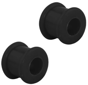 forbidden body jewelry set of black 00g ultra soft comfort fit silicone ear gauges, 00 gauge 10mm flat double flared tunnel plug earrings