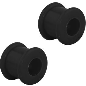 Forbidden Body Jewelry Set of Black 00G Ultra Soft Comfort Fit Silicone Ear Gauges, 00 Gauge 10mm Flat Double Flared Tunnel Plug Earrings