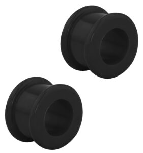 forbidden body jewelry set of black 1/2 inch ultra soft comfort fit silicone ear gauges, 12mm flat double flared tunnel plug earrings