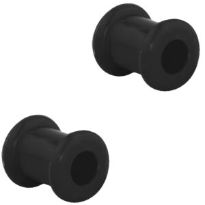 Forbidden Body Jewelry Set of Black 2G Ultra Soft Comfort Fit Silicone Ear Gauges, 2 Gauge 6mm Flat Double Flared Tunnel Plug Earrings