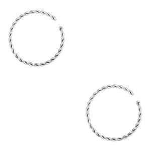 Forbidden Body Jewelry Set of 20G 8mm (5/16 Inch) Surgical Steel Braided Hoop Nose Rings