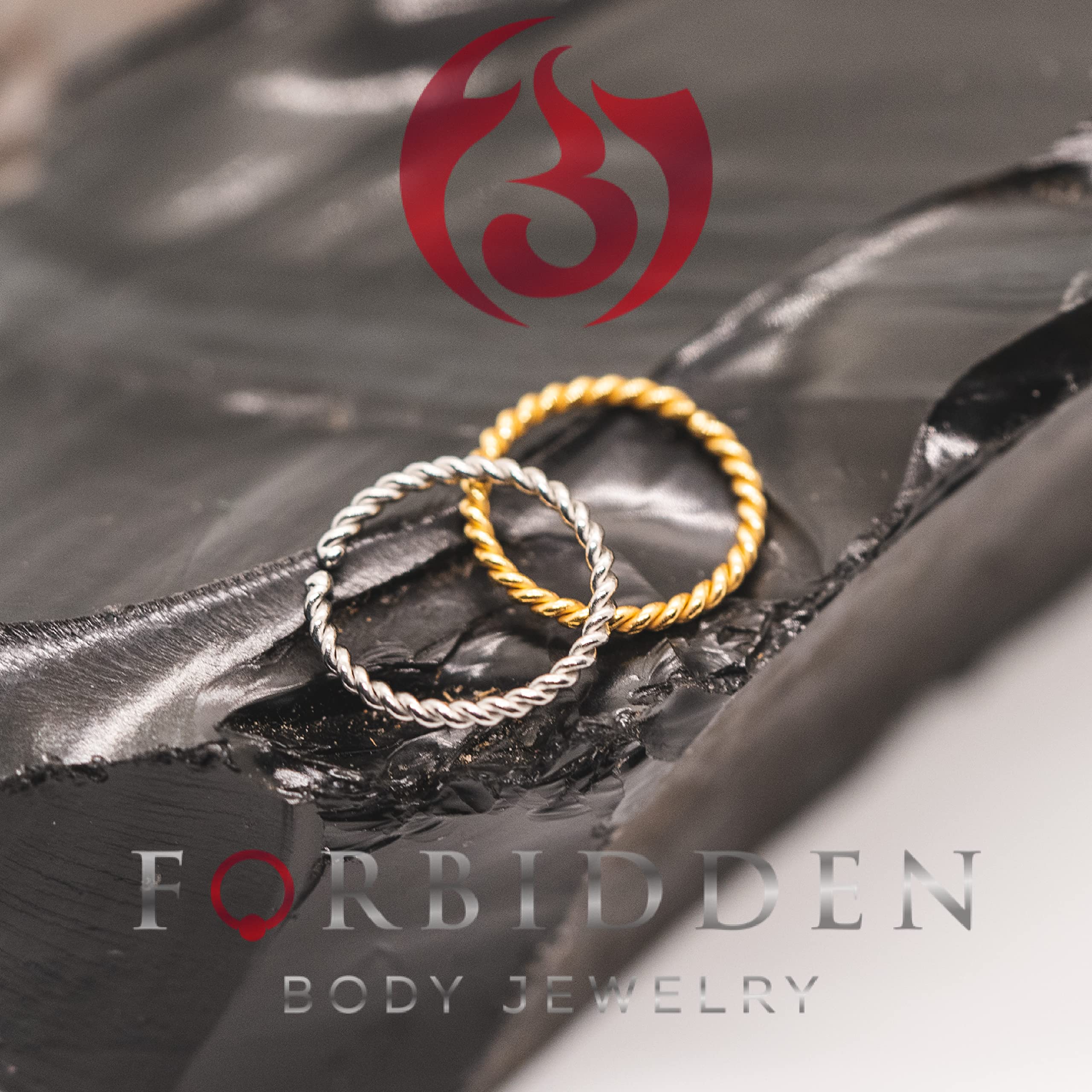 Forbidden Body Jewelry Set of 20G 8mm (5/16 Inch) Surgical Steel Braided Hoop Nose Rings