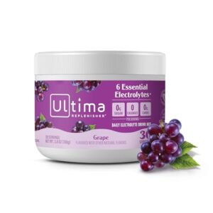 Ultima Replenisher Daily Electrolyte Drink Mix – Grape, 30 Servings – Hydration Powder with 6 Key Electrolytes & Trace Minerals – Keto Friendly, Vegan, Non- GMO & Sugar-Free Electrolyte Powder