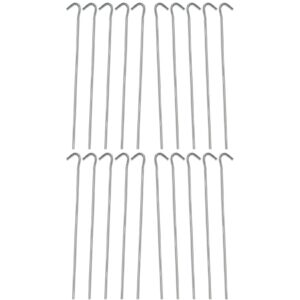 HUJI 20PCS Galvanized Steel Tent Pegs Stakes