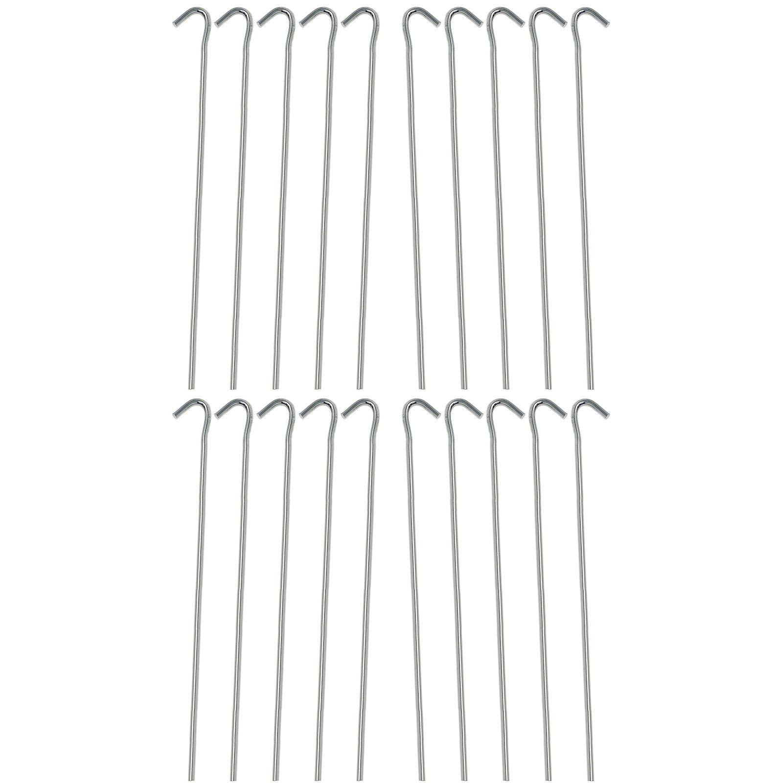 HUJI 20PCS Galvanized Steel Tent Pegs Stakes