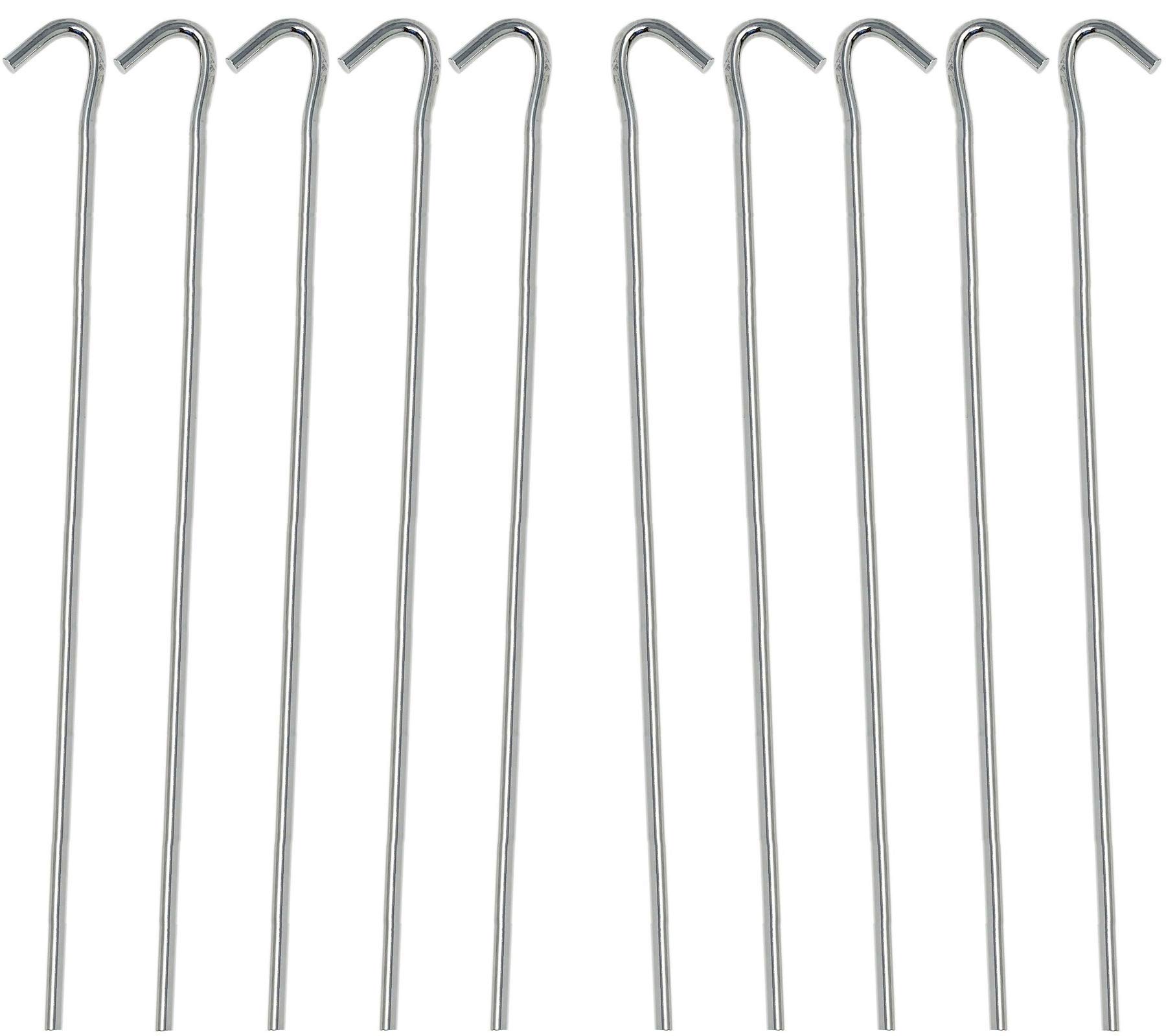 HUJI 20PCS Galvanized Steel Tent Pegs Stakes