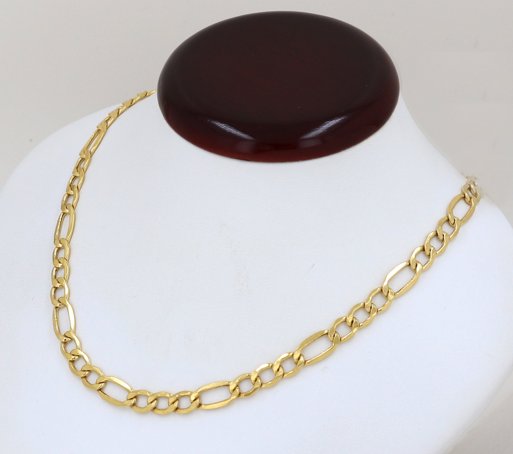 Yellow Gold Figaro Chain Real Solid 14k 16" to 24", 2.5mm (22)