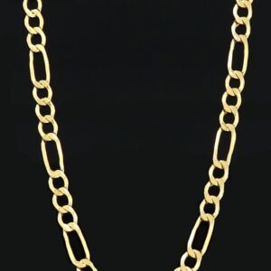 Yellow Gold Figaro Chain Real Solid 14k 16" to 24", 2.5mm (22)