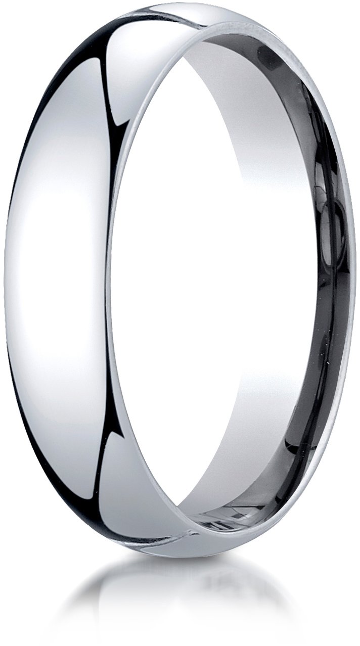 Benchmark Platinum 5mm Slightly Domed Super Light Comfort-Fit Wedding Band Ring, Size 14