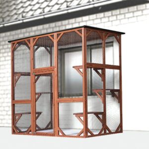 TRIXIE Outdoor Catio, Cat Enclosure with Roof, Large Cat Playpen with Platforms, Cat House, Cat Cage, Run-71 Inch