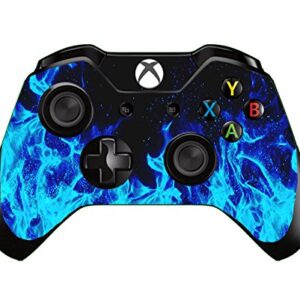 SKINOWN Skin Sticker Vinly Decal Cover for Microsoft Xbox One DualShock Wireless Controller (Blue Flame)