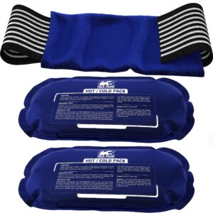 ice pack (3-piece set) – reusable hot and cold therapy gel wrap support injury recovery, alleviate joint and muscle pain – rotator cuff, knees, back & more (3 piece set - classic)