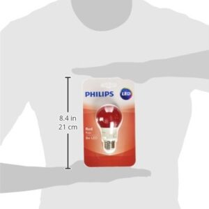 Philips 60 Watt Equivalent Red A19 Medium Base LED 8 Watt Equivalent Light Bulb