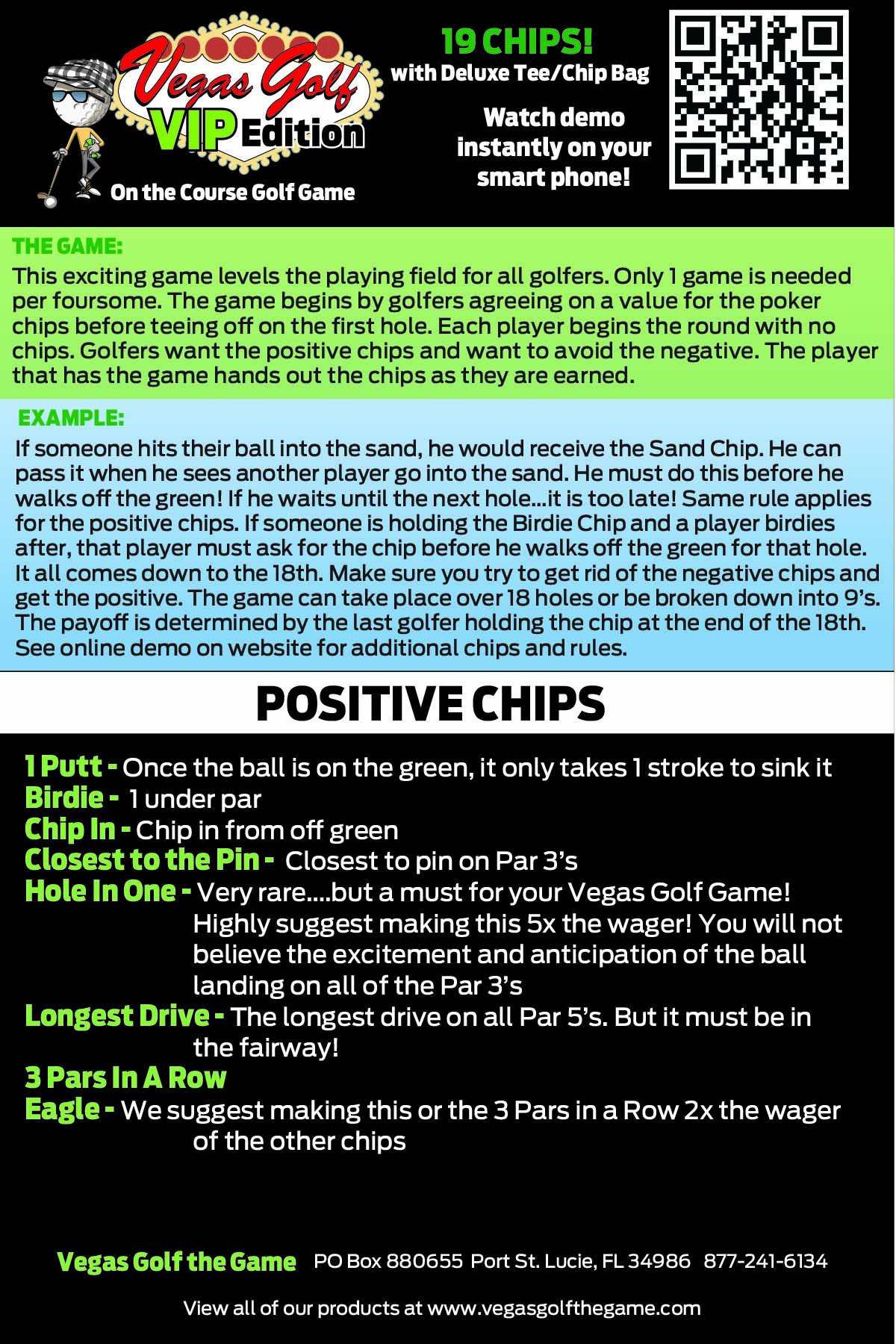 Vegas Golf Game - VIP Edition 19(pcs) with Free Tee Bag