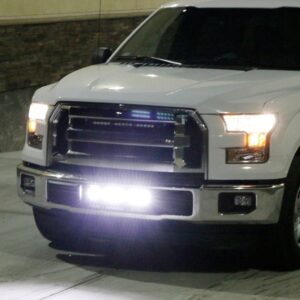 iJDMTOY Lower Grille Mount LED Light Bar Compatible with 2015-20 Ford F150 XLT Lariat Limited, Includes (1) 96W High Power LED Lightbar, Lower Bumper Opening Mount Brackets & On/Off Switch Wiring