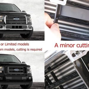 iJDMTOY Lower Grille Mount LED Light Bar Compatible with 2015-20 Ford F150 XLT Lariat Limited, Includes (1) 96W High Power LED Lightbar, Lower Bumper Opening Mount Brackets & On/Off Switch Wiring