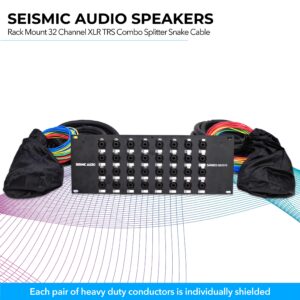 Seismic Audio Speakers Rack Mount 32 Channel XLR TRS Combo Splitter Snake Cable, 5’ And 15’ XLR Trunks, 32 Channel Splitter