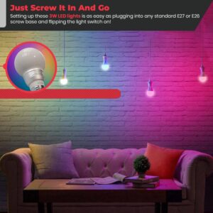 KOBRA LED Color Changing Light Bulb with Remote Control - 16 Different Color Choices Smooth, Fade, Flash or Strobe Mode - Smart Remote Lightbulb - RGB & Multi Colored