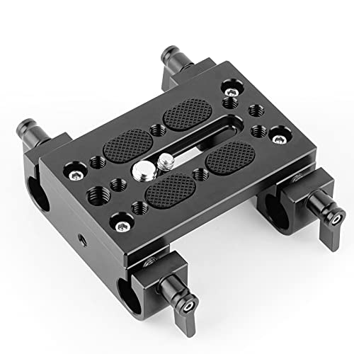 SmallRig Base Plate, Camera Baseplate with 15mm Rod Clamps, Tripod Mounting Plate for DSLR Camera Video Camera - 1775