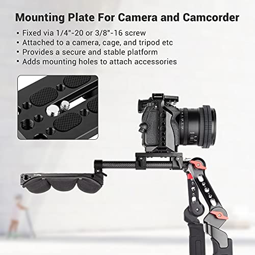 SmallRig Base Plate, Camera Baseplate with 15mm Rod Clamps, Tripod Mounting Plate for DSLR Camera Video Camera - 1775