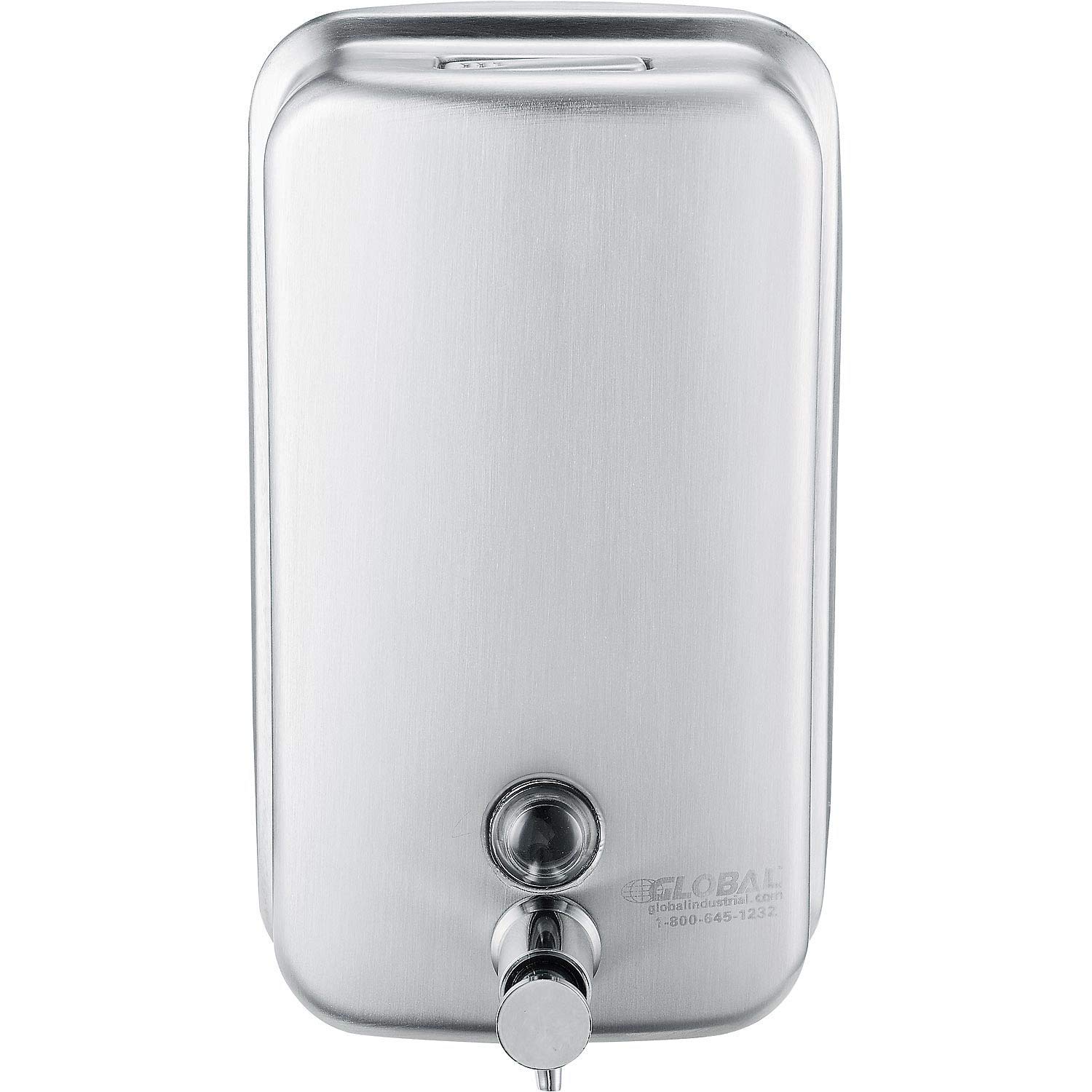 Global Industrial Stainless Steel Vertical Liquid Soap Dispenser, 1000 ml