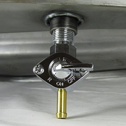 Motorcycle 3/8" NPT OEM Filtered Petcock STRAIGHT Elbow Fuel Shut Off Valve - For Use with 1/4" ID Fuel Hose - Replaces HD Part # 62125-55B - Chrome Plated - Harley Chopper Bobber Cafe Racer (3/8STRT)