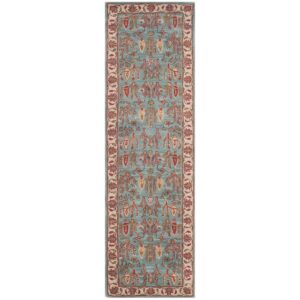 SAFAVIEH Heritage Collection Area Rug - 9' x 12', Blue & Ivory, Handmade Traditional Oriental Wool, Ideal for High Traffic Areas in Living Room, Bedroom (HG735A)