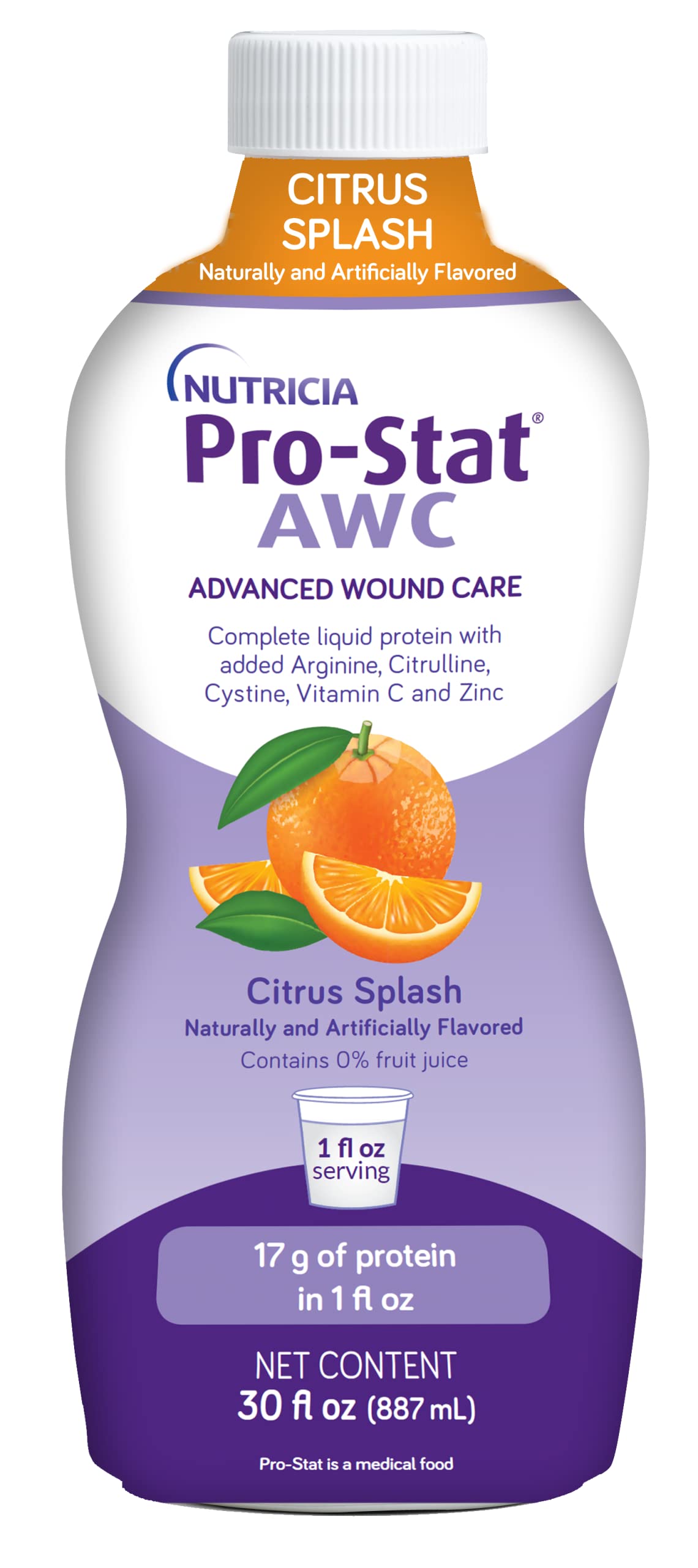 Pro-Stat Advanced Wound Care (AWC), Concentrated Liquid Protein Medical Food - Citrus Splash Punch Flavor, 30 Fl Oz bottle (Case of 4)