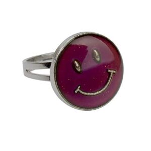 RIMOBUL Authentic Adjustable Mood Ring,Smiley Face，Magic Eyes - Pack of 3