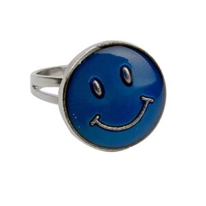 RIMOBUL Authentic Adjustable Mood Ring,Smiley Face，Magic Eyes - Pack of 3