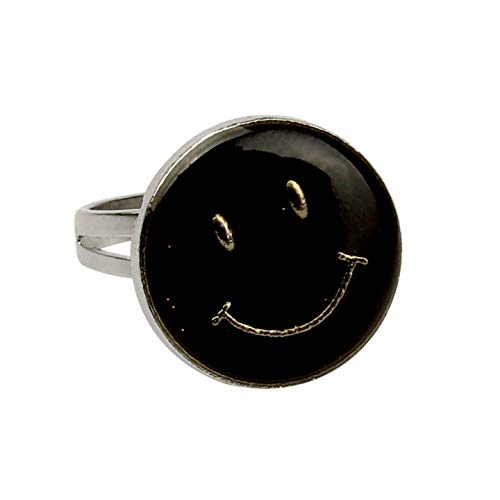 RIMOBUL Authentic Adjustable Mood Ring,Smiley Face，Magic Eyes - Pack of 3