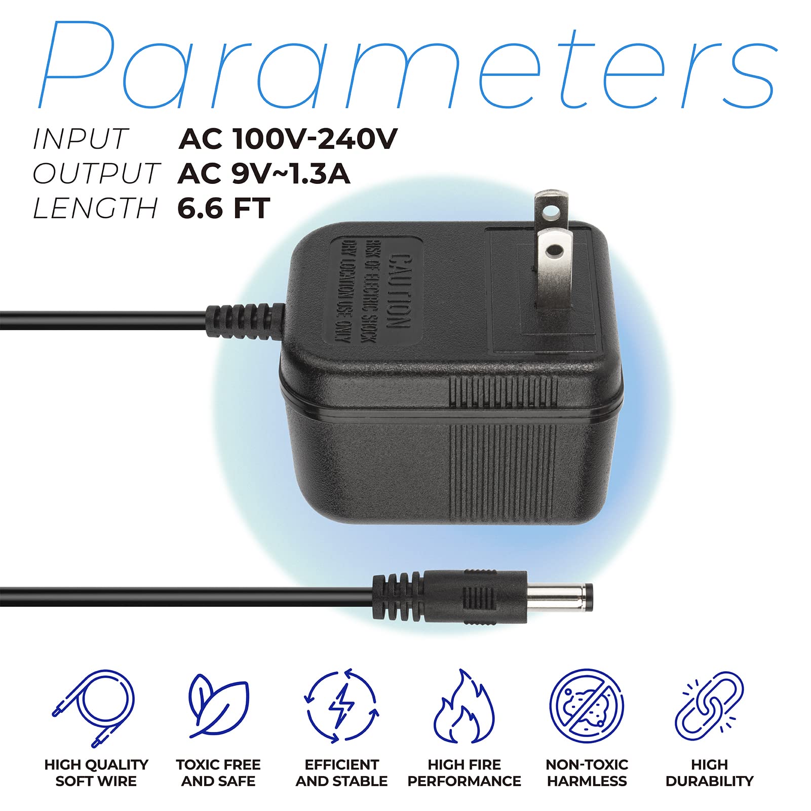 9VAC AC-AC Adapter Charger for Digitech RP100 RP150 RP200 RP300 RP350 RP3 RP250 RP200A RP250 RP255 RP350 RP300A RP355 Guitar Pedal Multi Effects Processor Switching Power Supply