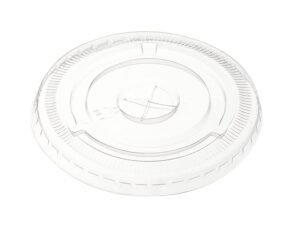 [100 count] clear pet plastic flat lids with straw slot for 12, 16, 20 & 24 oz. milkshake cups