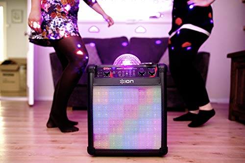 ION Audio Party Rocker Max - 100W Portable Wireless Bluetooth Speaker and Karaoke Centre with Rechargeable Battery, Party Light Display and Microphone