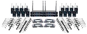 vocopro 16 channel uhf wireless headset & lapel mic system with mic-on-chip technology, black, 14.00 x 18.00 x 24.00