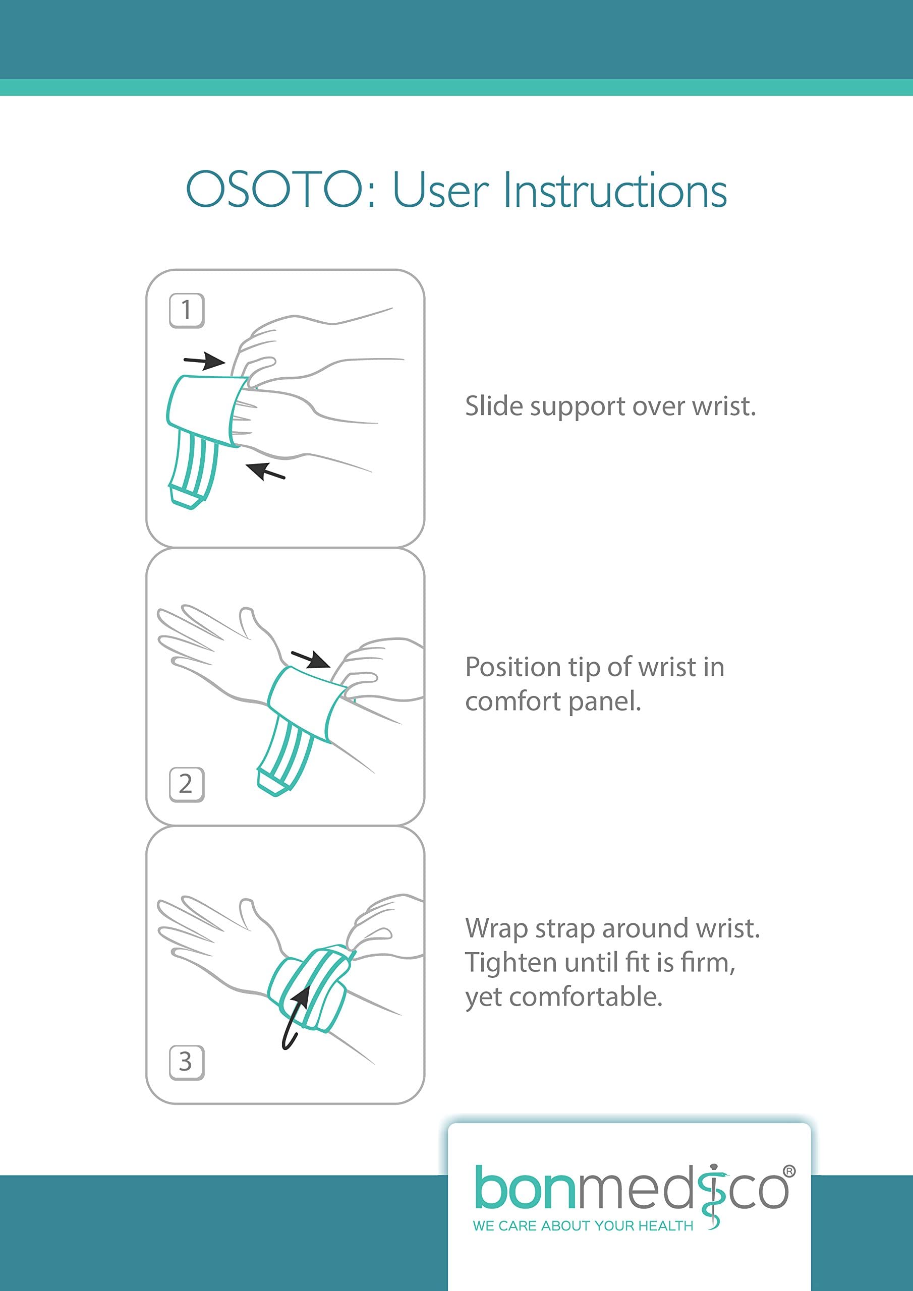 bonmedico Osto Elastic Wrist Wraps - Brace for Women and Men, Wrist Support for Sports and also for Sprained Wrists