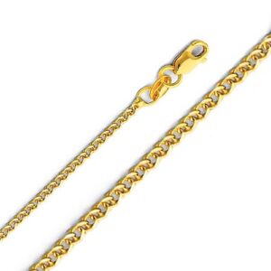 The World Jewelry Center 14k REAL Yellow Gold Boxing Glove Pendant with 1.5mm Flat Open Wheat Chain Necklace - 24"