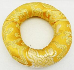 f795 silk brocade cushion pillow for tibetan singing bowl handmade in nepal