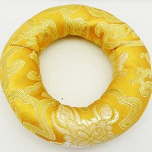 F795 Silk Brocade Cushion Pillow for Tibetan Singing Bowl Handmade in Nepal