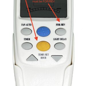 Hampton Bay CHQ7096T Remote Control with YELLOW light button