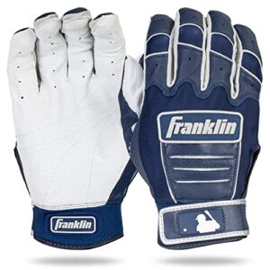 franklin sports mlb cfx pro batting gloves pearl/navy youth medium