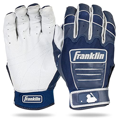 Franklin Sports MLB CFX Pro Batting Gloves Pearl/Navy Youth Medium